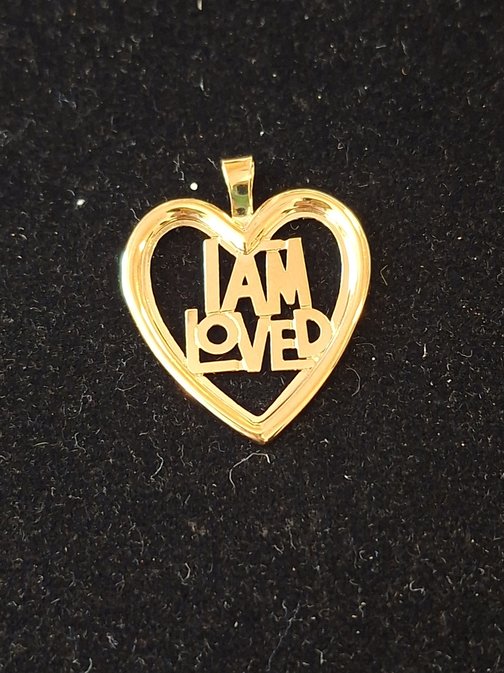 I AM LOVED Gold Heart Pendant Necklace